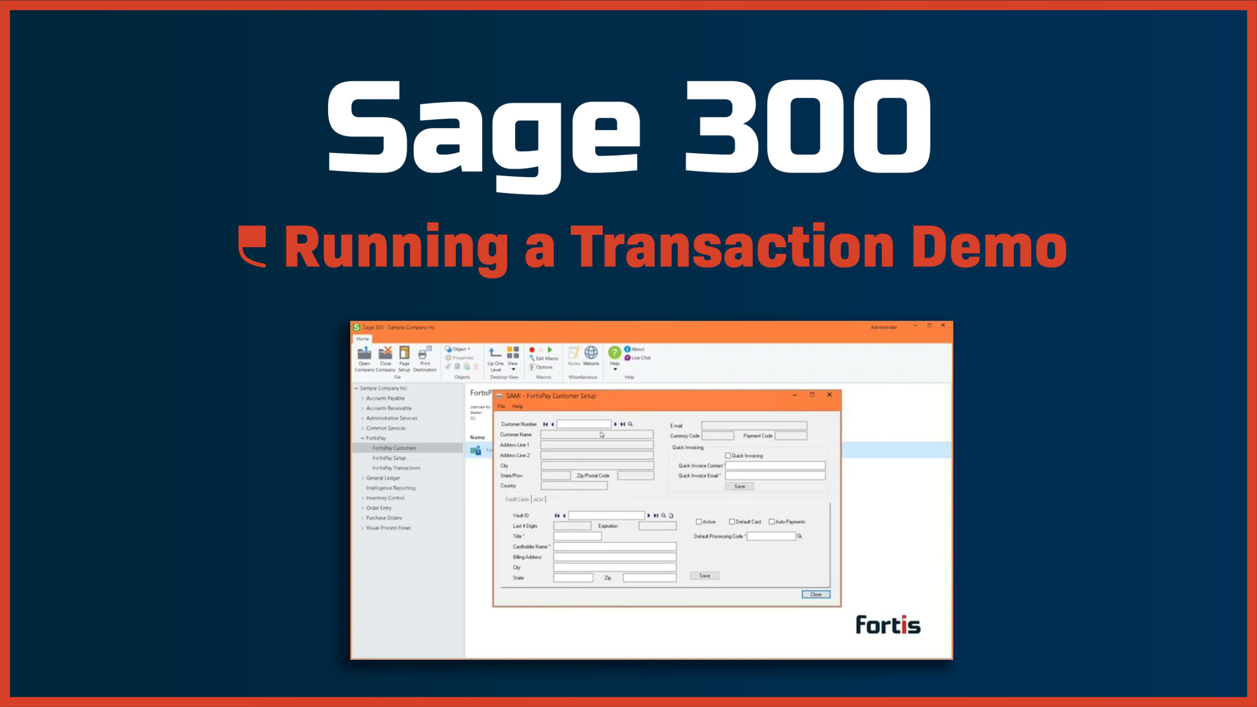Sage 300 – Running a Transaction