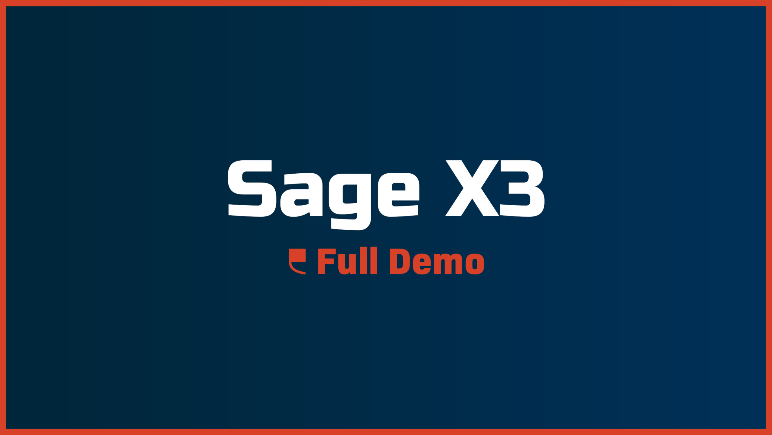 Sage X3 – Full Demo
