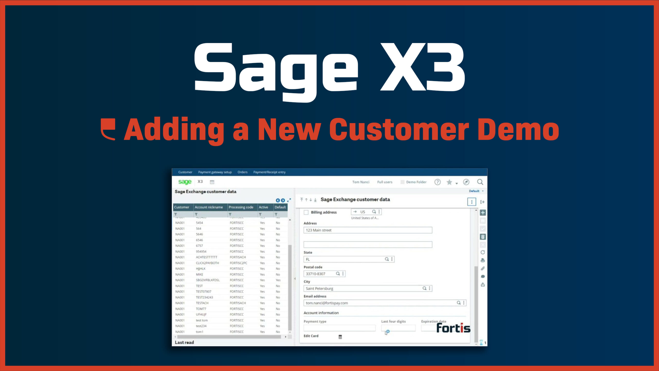 Sage X3 – Adding a New Customer